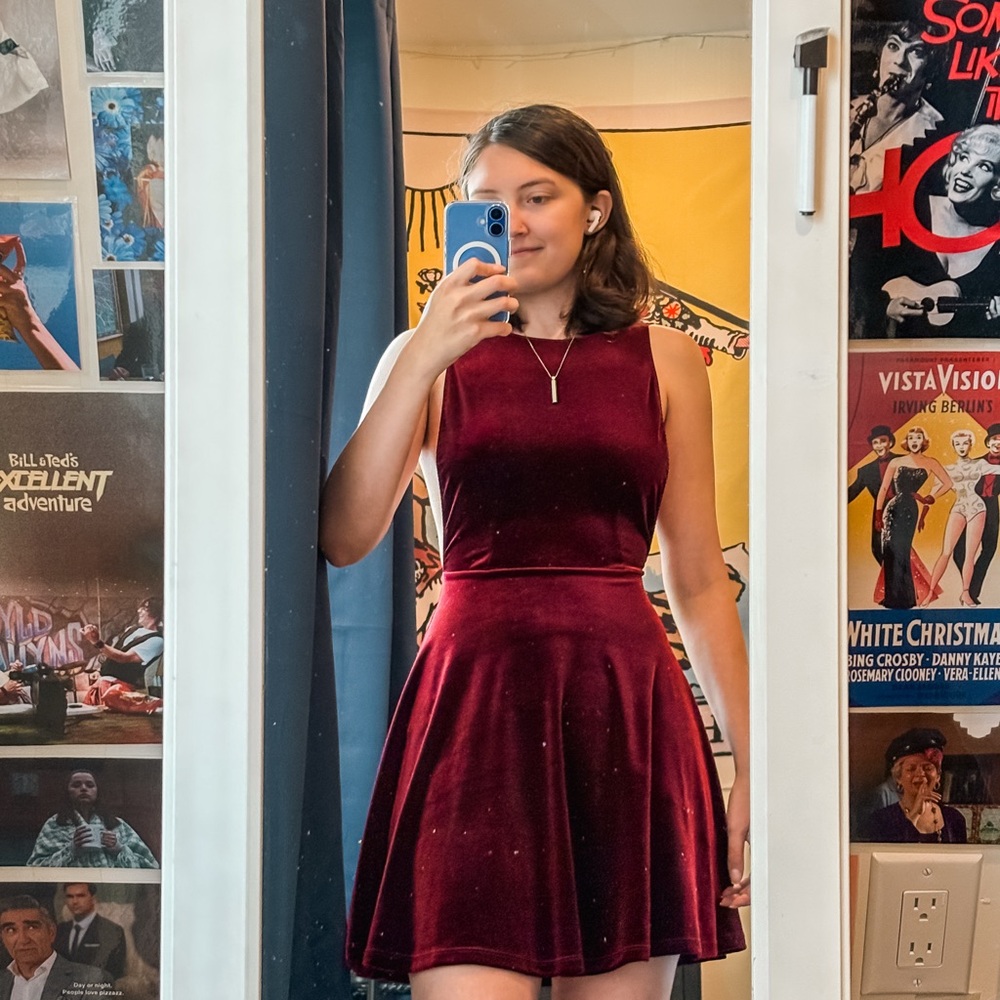American Apparel Burgundy Backless Dress